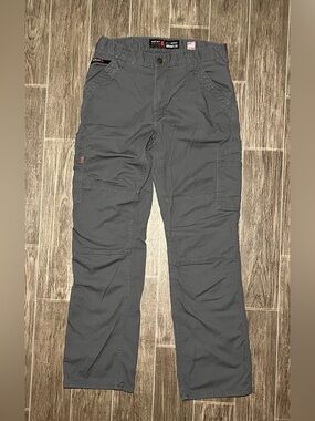 Ariat FR M5 Straight Leg Pant Mens 32x34 Gray Relaxed Double Knee Cargo Workwear